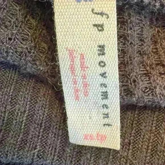 Free People Ribbon Braid Lightweight Oversized Thermal Black Grey Extra Small - Picture 9 of 9